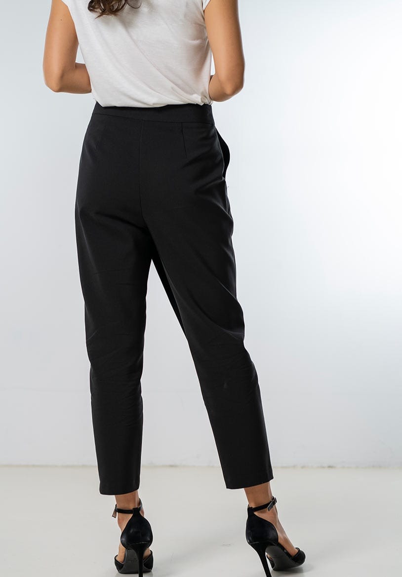 Pantaloni conici din tercot elastic
