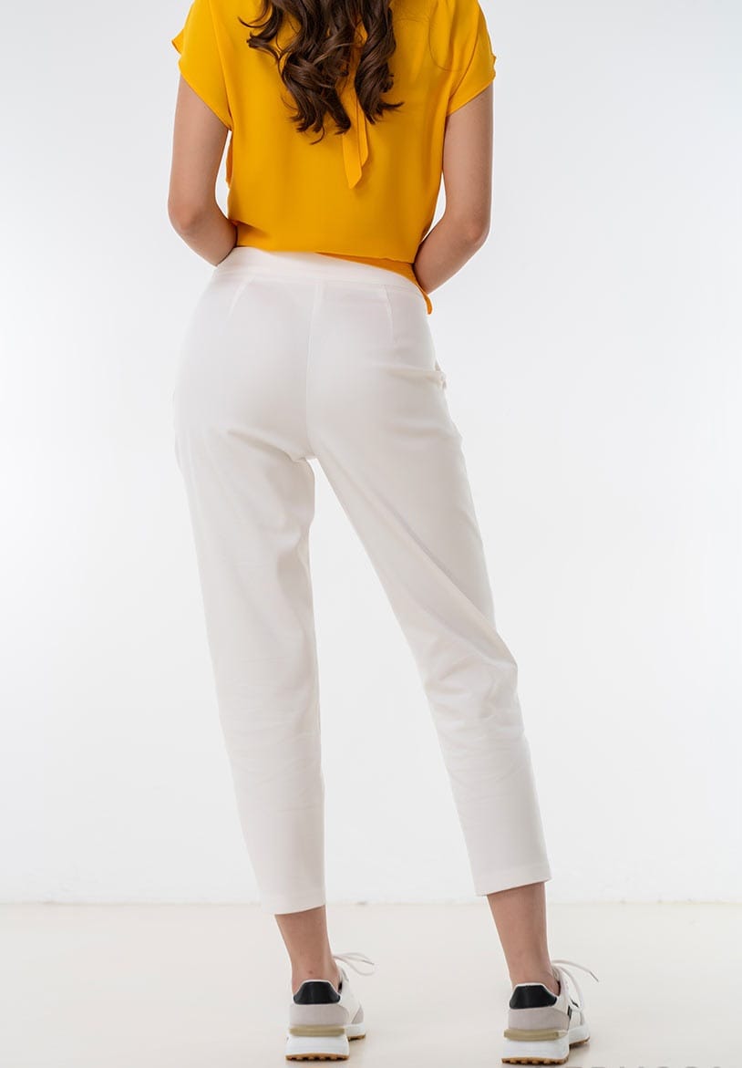 Pantaloni conici din tercot elastic