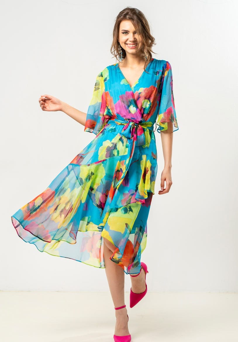 Rochie eleganta din sifon devore