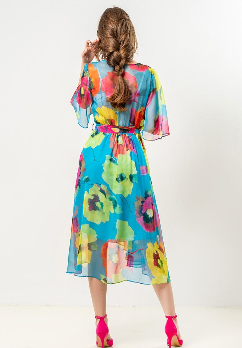 Rochie eleganta din sifon devore