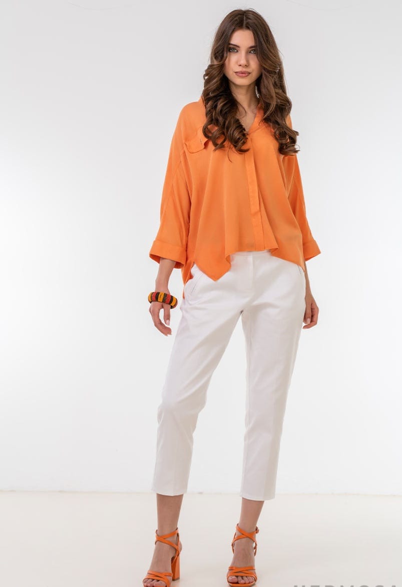 Pantaloni conici din tercot elastic