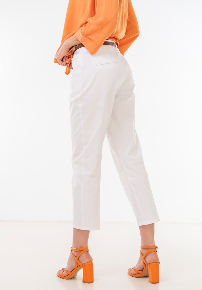 Pantaloni conici din tercot elastic