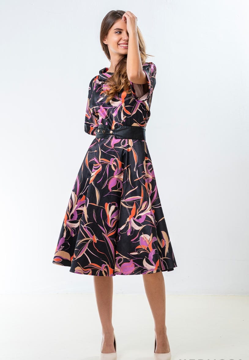 Rochie midi cu imprimeu floral