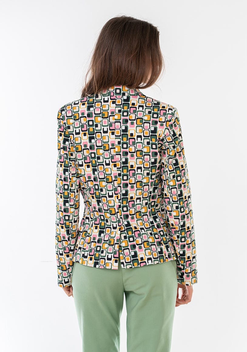 Sacou din bumbac cu impimeu kaleidoscopic
