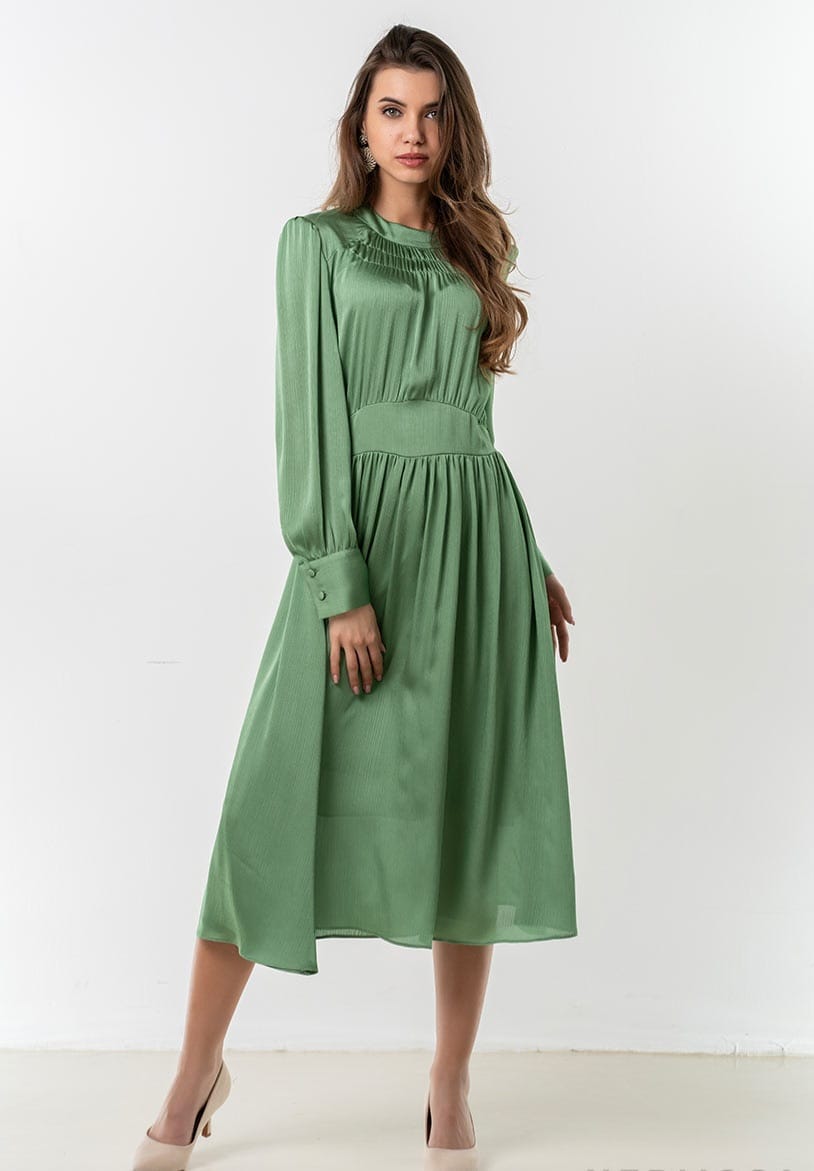 Rochie midi fluida din vascoza