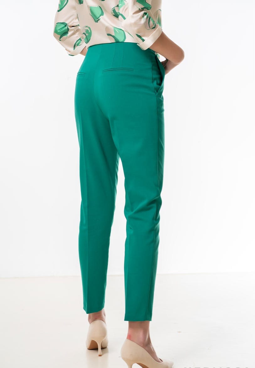 Pantaloni conici din tercot elastic