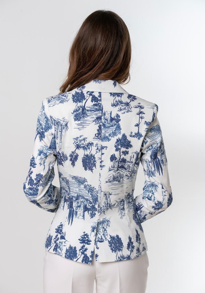 Sacou din gabardin imprimat