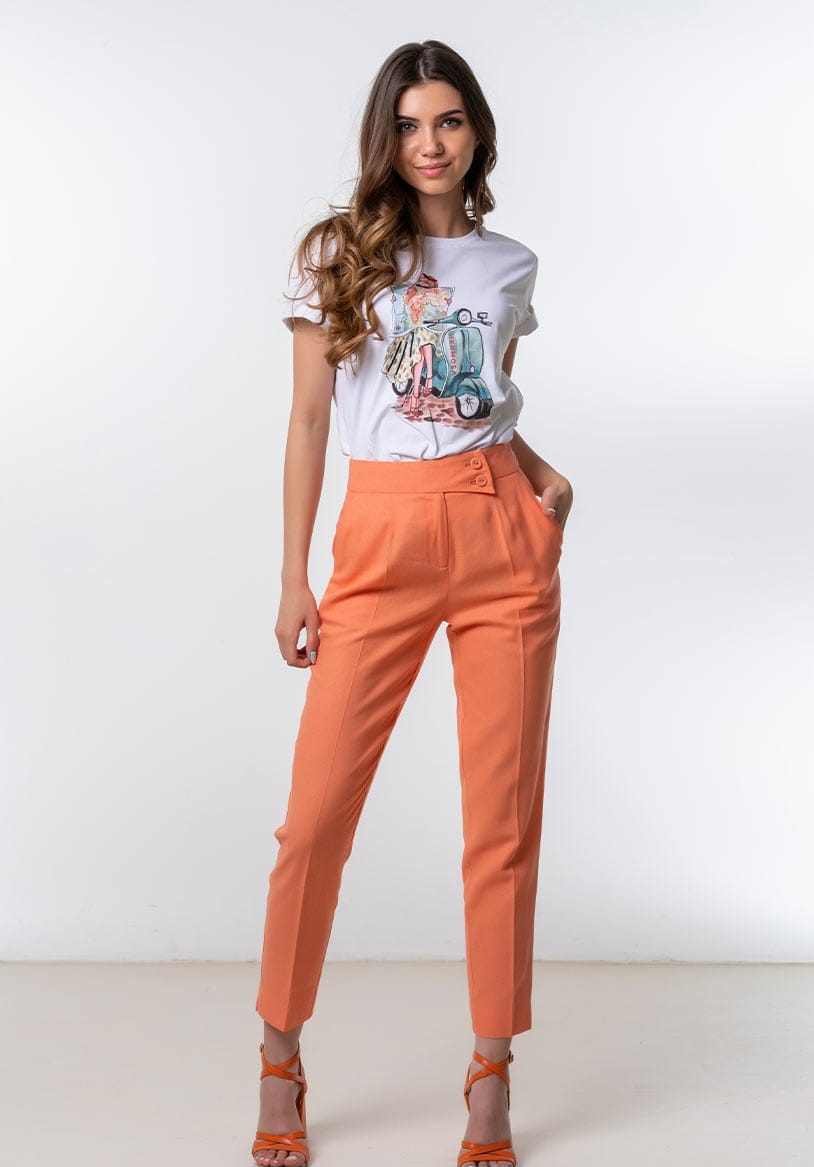 Pantaloni conici de in cu buzunare