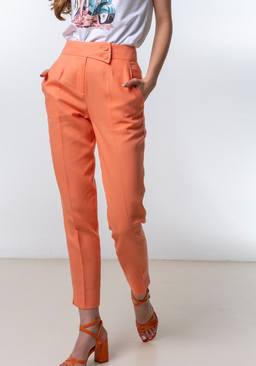 Pantaloni conici de in cu buzunare