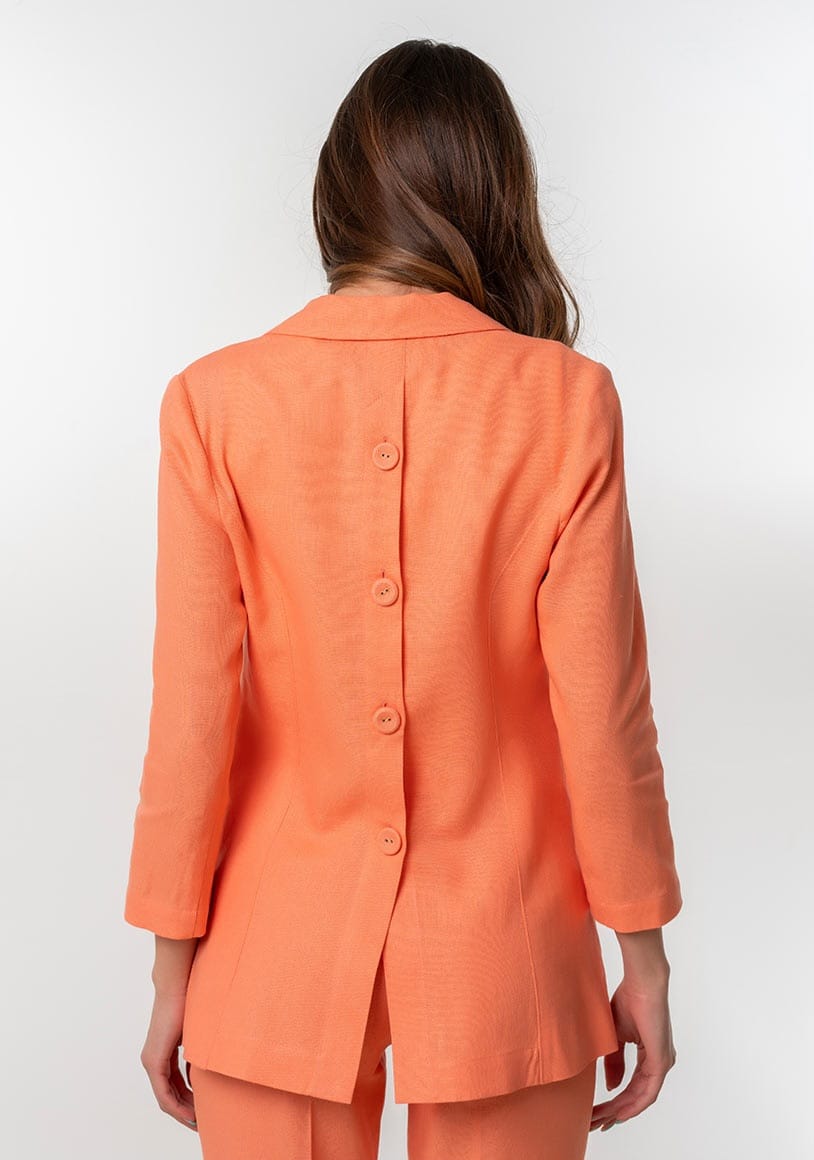 Sacou uni de in cu guler tip esarfa