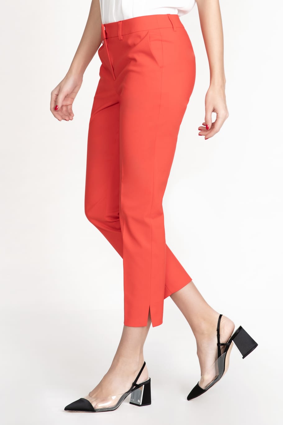 Pantalon elegant model Capri din tercot