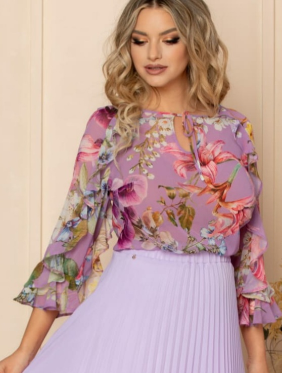 Bluza inflorata lila 