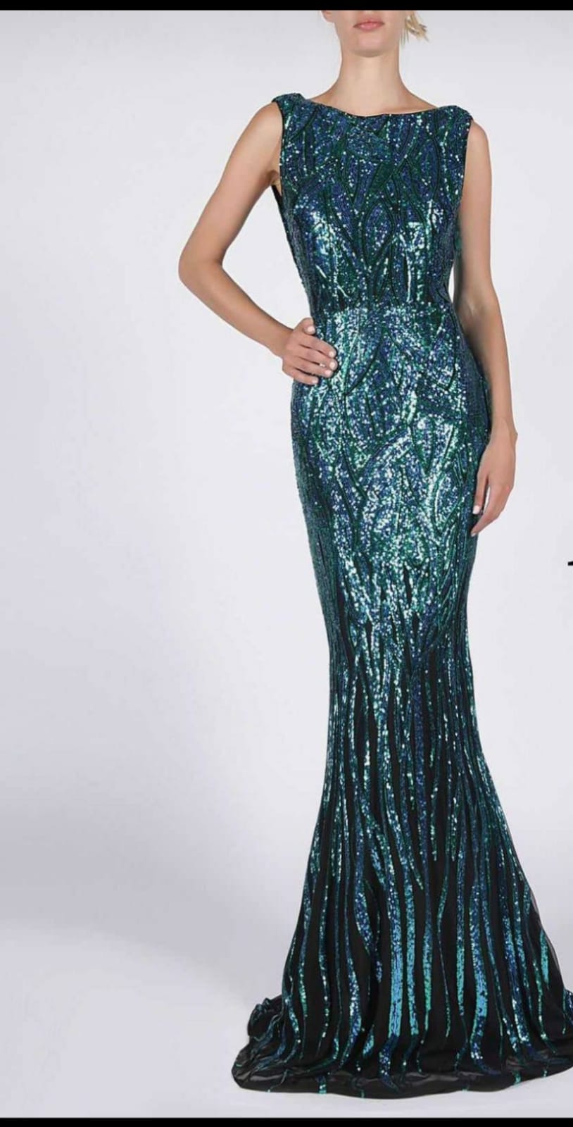 Rochie lunga cu paiete multicolore