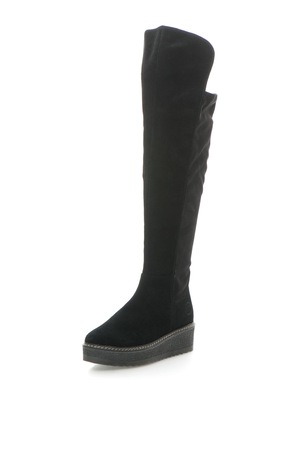 Cizme peste genunchi din piele naturala intoarsa