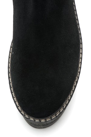 Cizme peste genunchi din piele naturala intoarsa