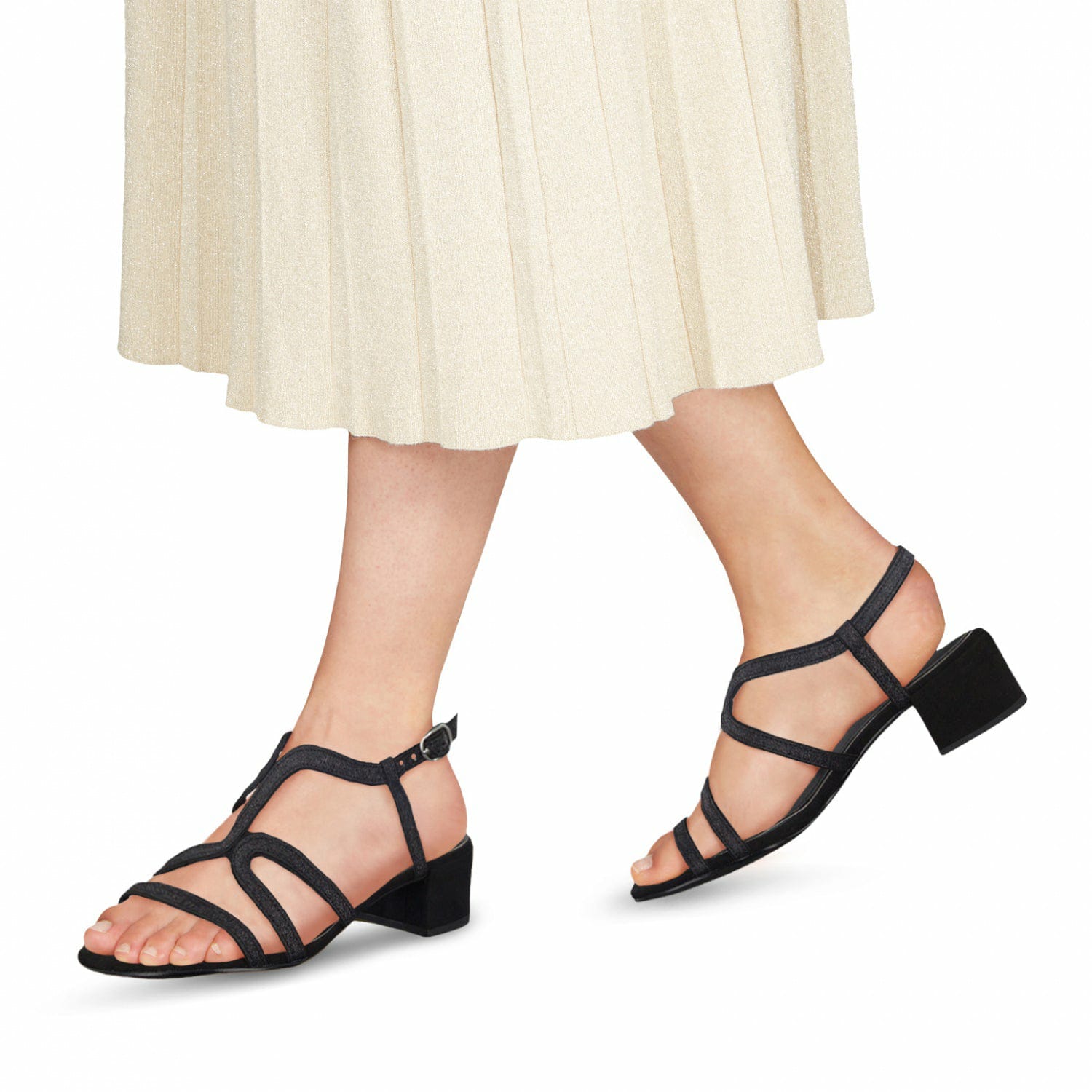 Sandale cu toc patrat