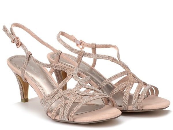 Sandale cu toc si barete sidefate