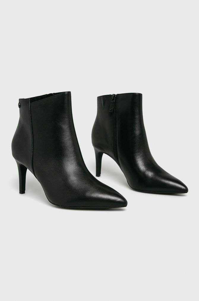 Botine din piele naturala cu toc