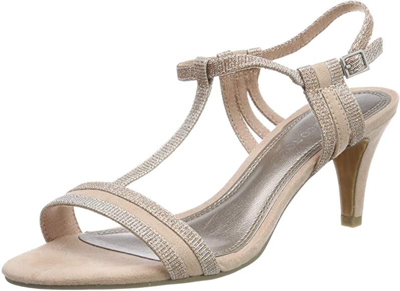 Sandale cu toc si barete sidefate