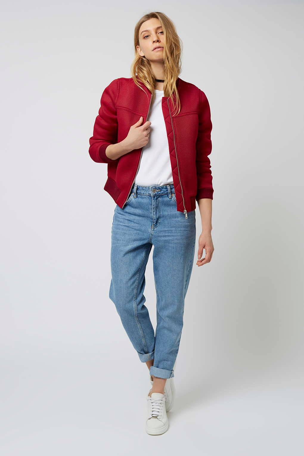 Geaca bomber cu buzunare oblice