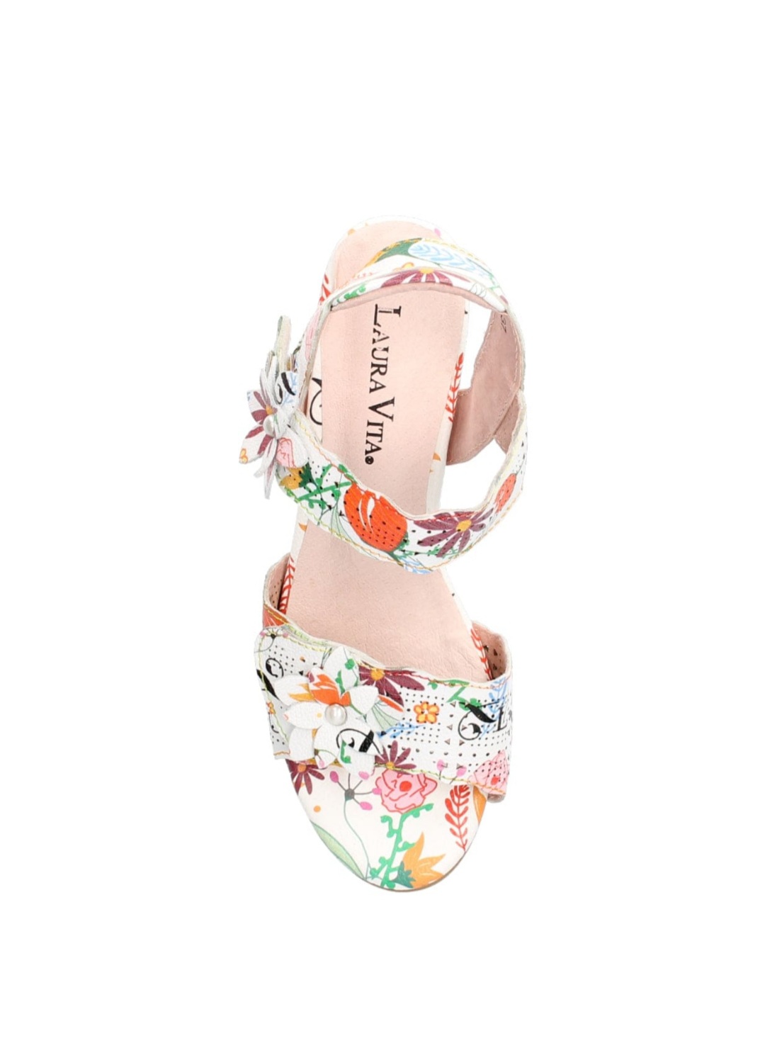 Sandale inflorate din piele naturala