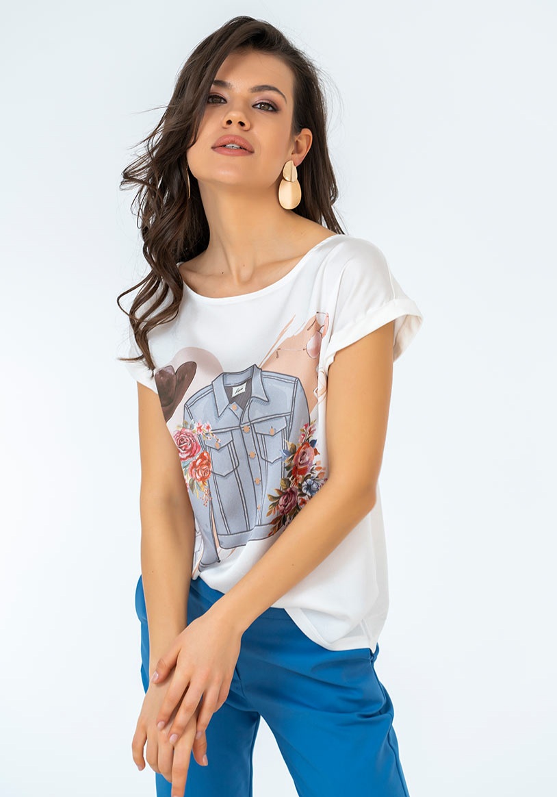 Pantaloni evazati din tercot elastic cu buzunare functionale