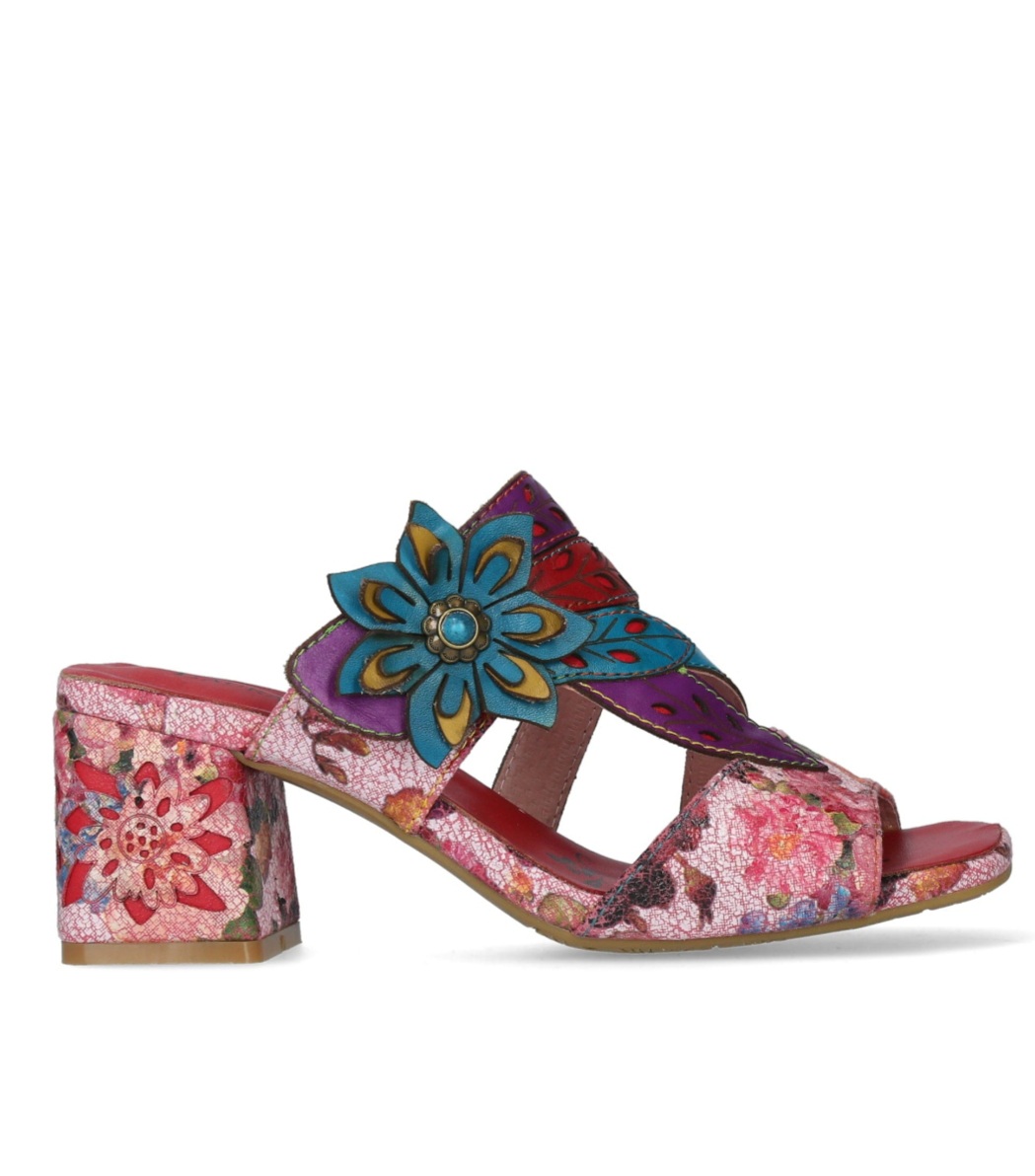 Saboti multicolori din piele naturala