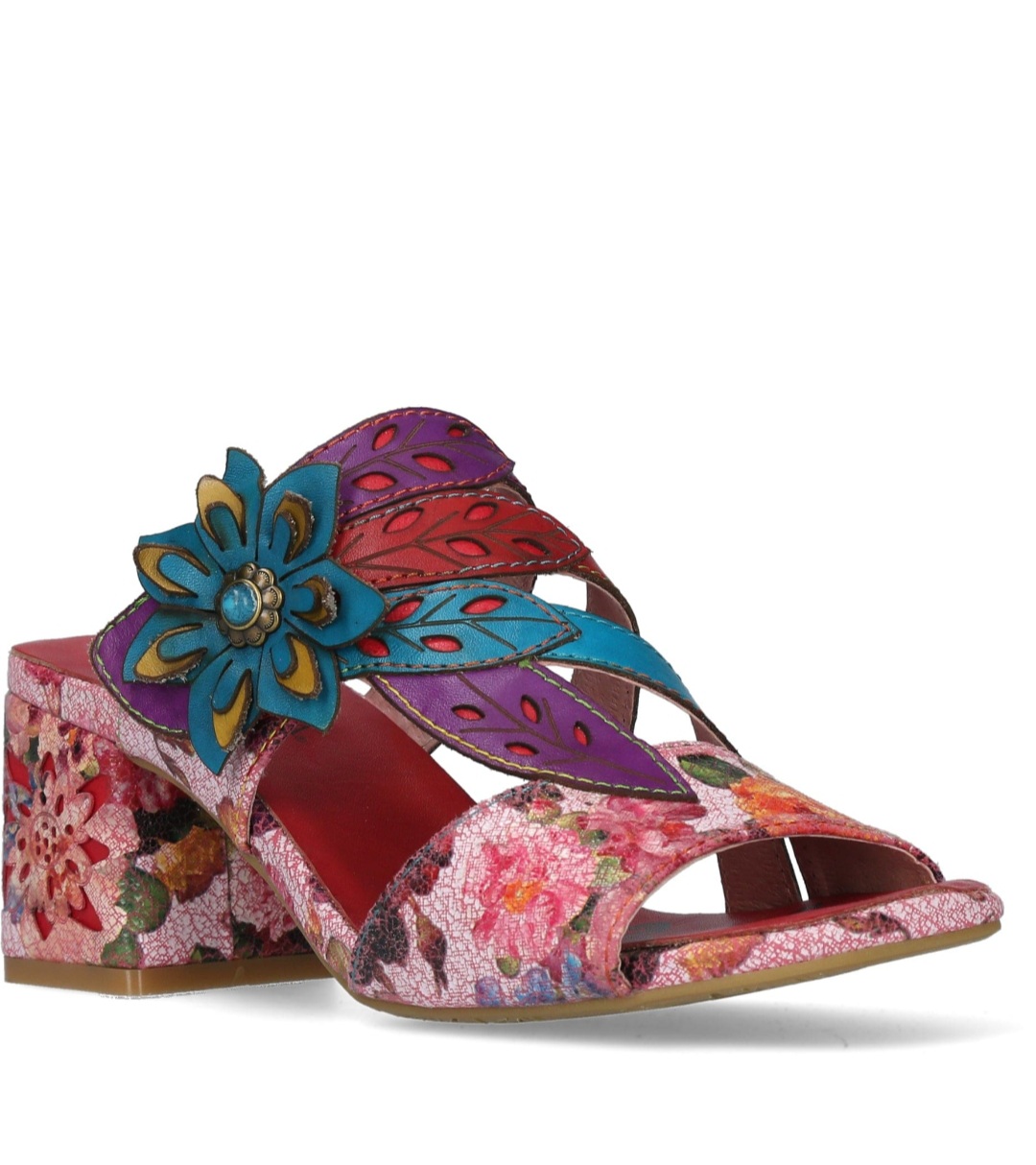 Saboti multicolori din piele naturala