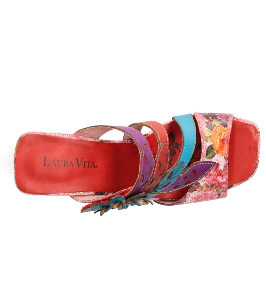 Saboti multicolori din piele naturala