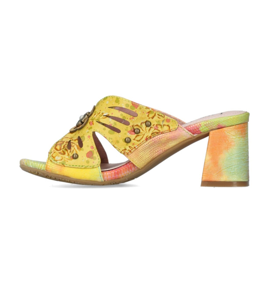 Saboti multicolori din piele naturala