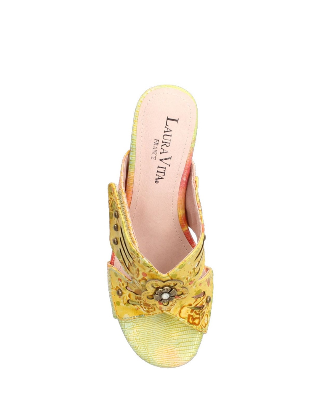 Saboti multicolori din piele naturala