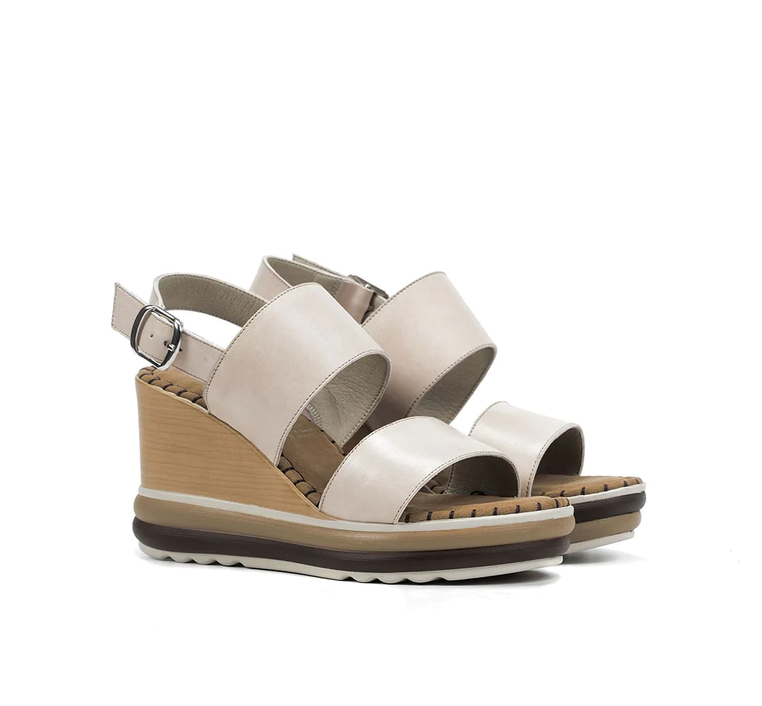 Sandale cu platforma din piele naturala