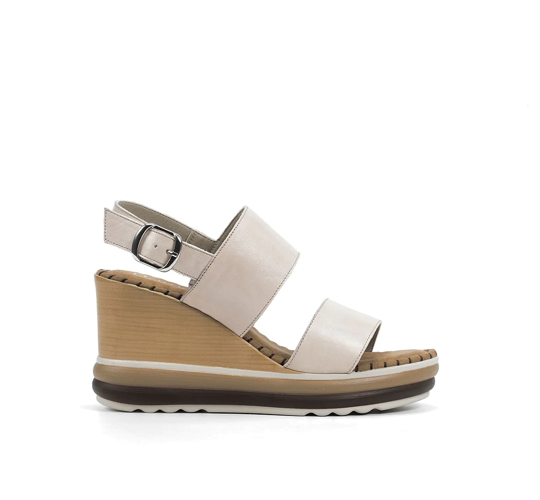 Sandale cu platforma din piele naturala