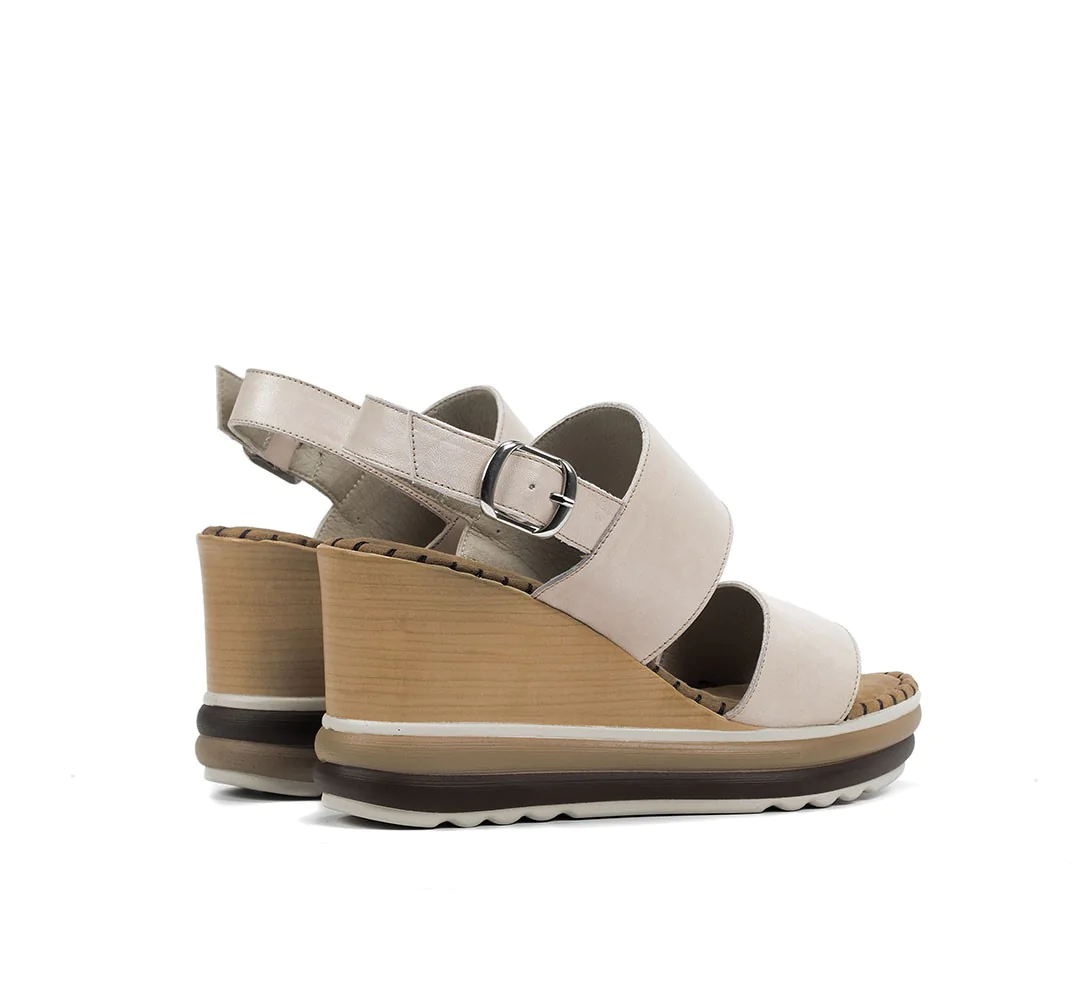 Sandale cu platforma din piele naturala