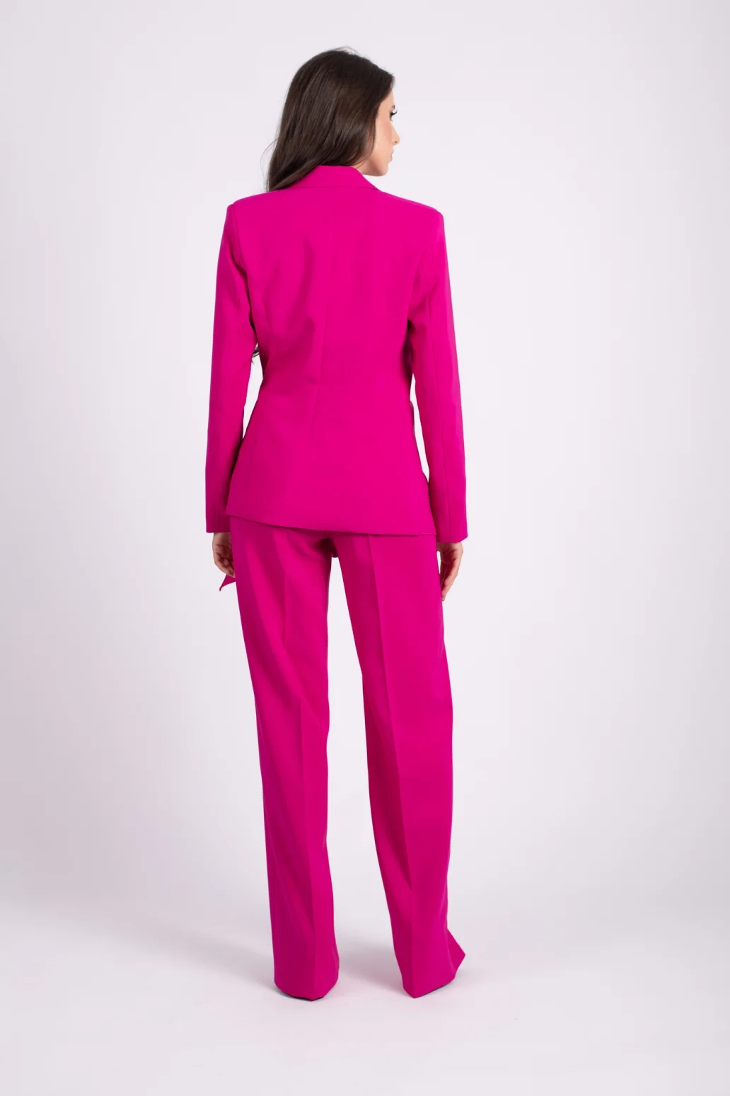 Pantaloni lungi evazați fuchsia