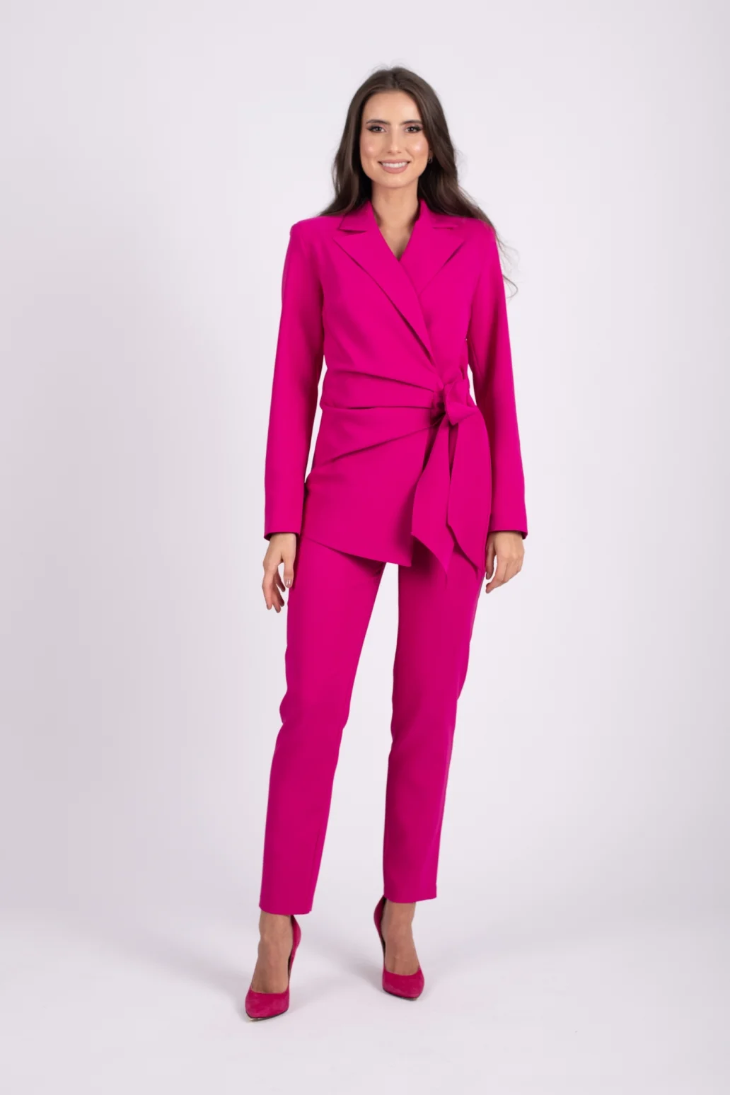 Pantaloni lungi conici fuchsia