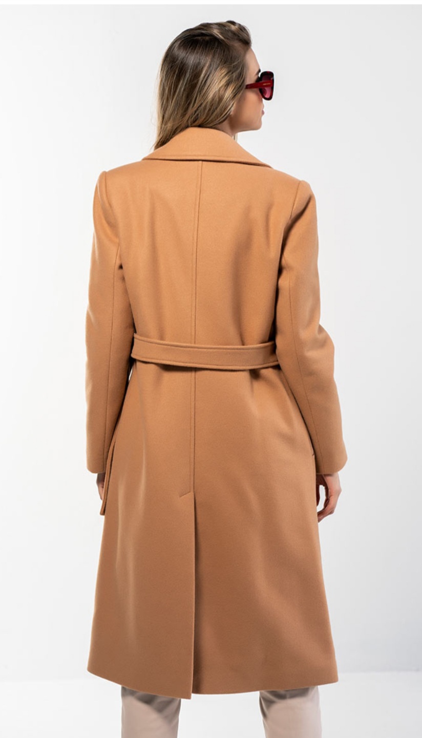 Palton gros din stofa cu buzunare functionale