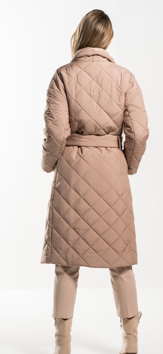 Geaca lunga din fas impermeabil matlasat