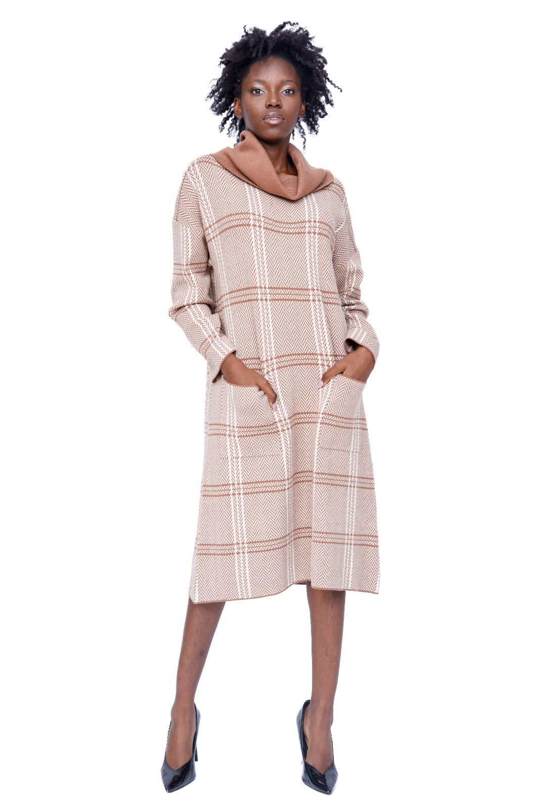 Rochie casual tricotata in croi lejer