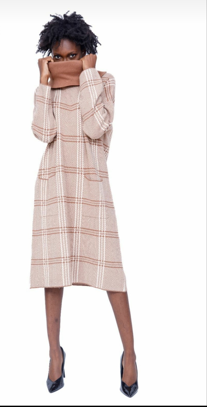 Rochie casual tricotata in croi lejer