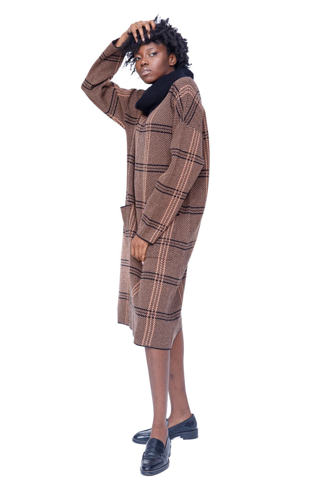 Rochie casual tricotata in croi lejer